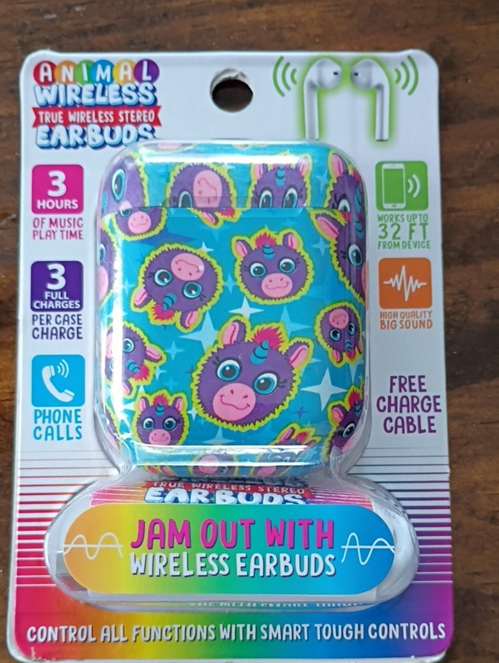 True Wireless Earbuds - Blue Cartoon Pattern